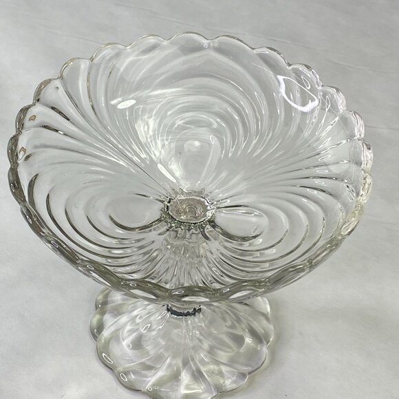 Vintage Cambridge Caprice Clear Glass Pedestal Compote Dish - Picture 7 of 9
